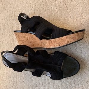 Adrienne Vittadini 9.5 Black Cork Heels